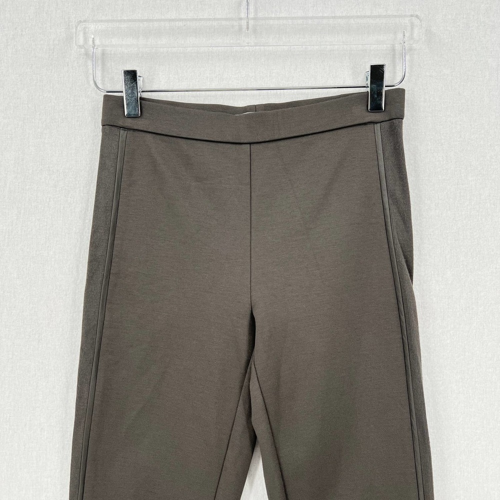 VINCE Pants Womens Small Charcoal Leather Piped Leggings Jogger Mid Rise - Picture 6 of 16